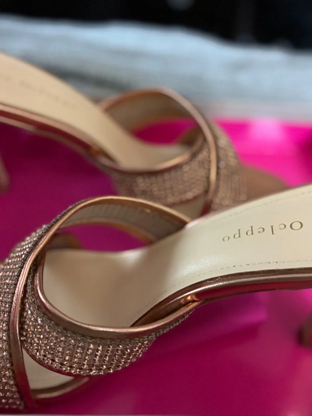 Dee Ocleppo Crystal Embellished Leather Sandals